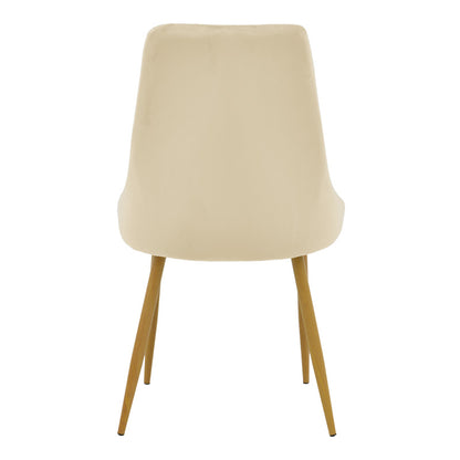 Καρέκλα Azori Μπεζ Βελούδο με Πόδι Μετάλλου σε Φυσική Απόχρωση 49x55x85