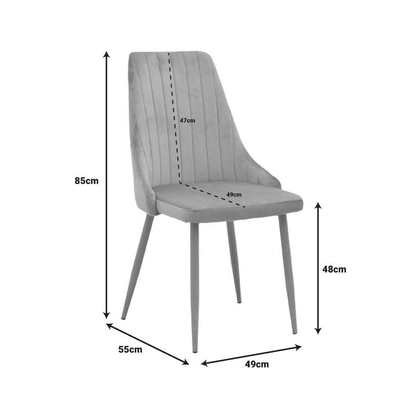 Καρέκλα Azori Μπεζ Βελούδο με Πόδι Μετάλλου σε Φυσική Απόχρωση 49x55x85