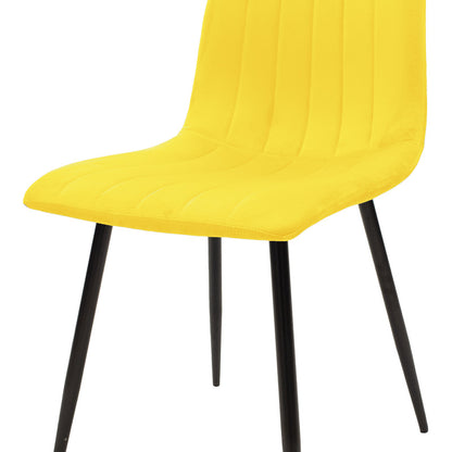 Καρέκλα Noor Κίτρινο Βελούδο με Πόδι Μετάλλου σε Μαύρη Απόχρωση 44x53x86