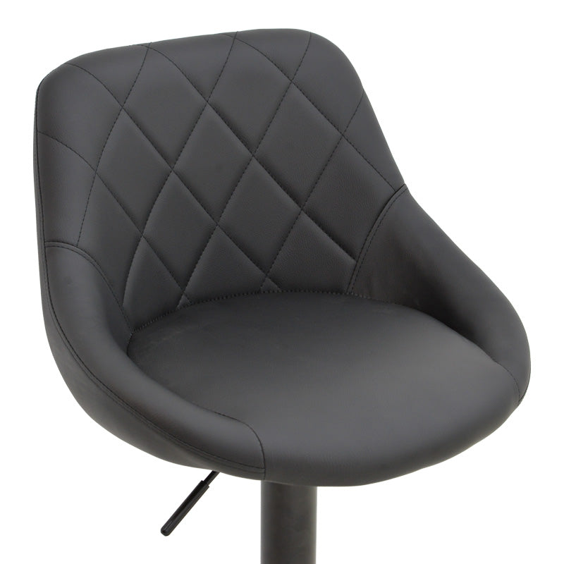 Σκαμπό Μπαρ Boronez Πτυσσόμενο Μαύρο PU με Μαύρη Βάση 47x49x112