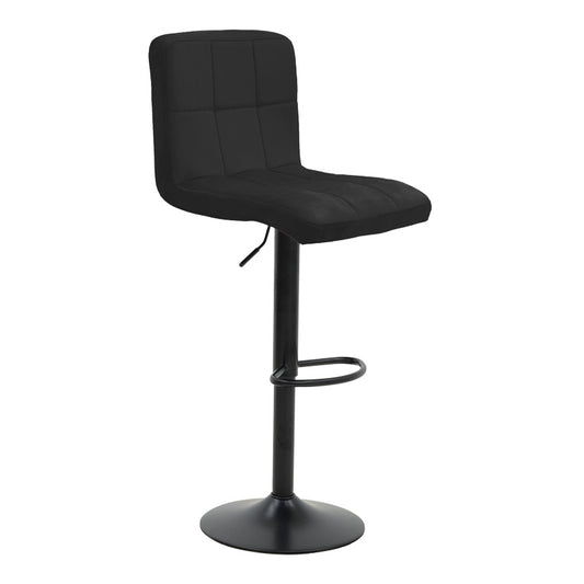 Σκαμπό Μπαρ Remina Πτυσσόμενο Μαύρο Βελούδο-Βάση Μαύρο Μέταλλο 44x44x112