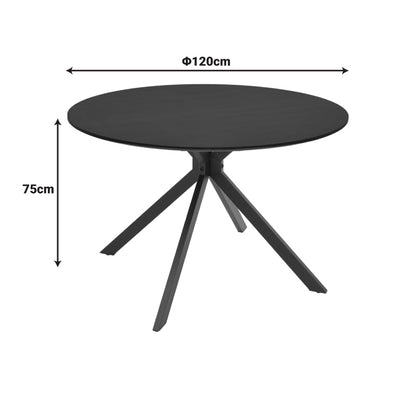 Τραπέζι Xuson Μαύρο MDF με Μεταλλικό Πόδι Φ120x75