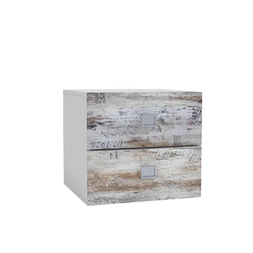 Κομοδίνο Pump 45x41x43 Λευκό με Μοντέρνα Διακόσμηση