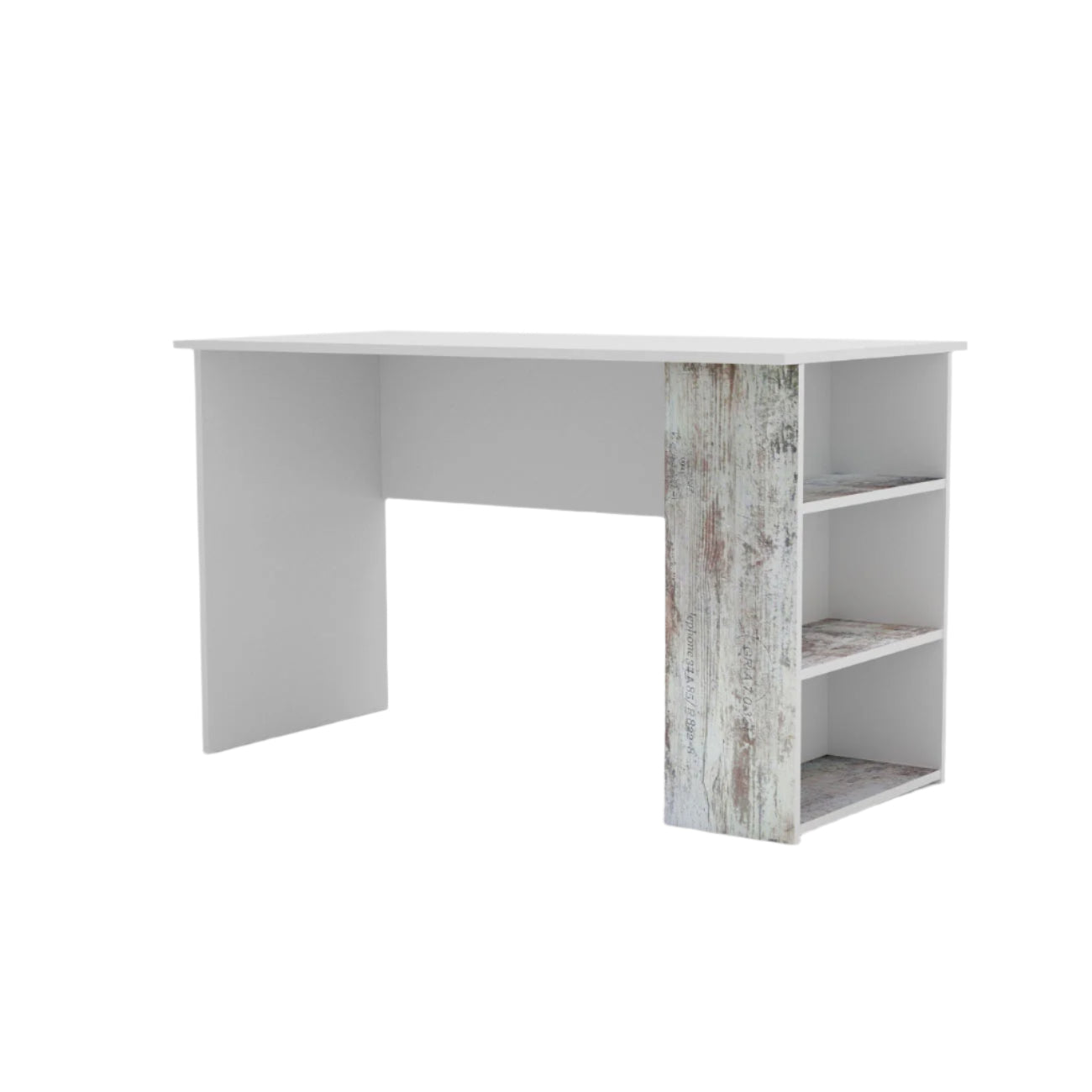 Γραφείο Pump Λευκό με Μοντέρνα Διακόσμηση και Ράφια 120x60x73