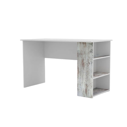 Γραφείο Pump Λευκό με Μοντέρνα Διακόσμηση και Ράφια 120x60x73