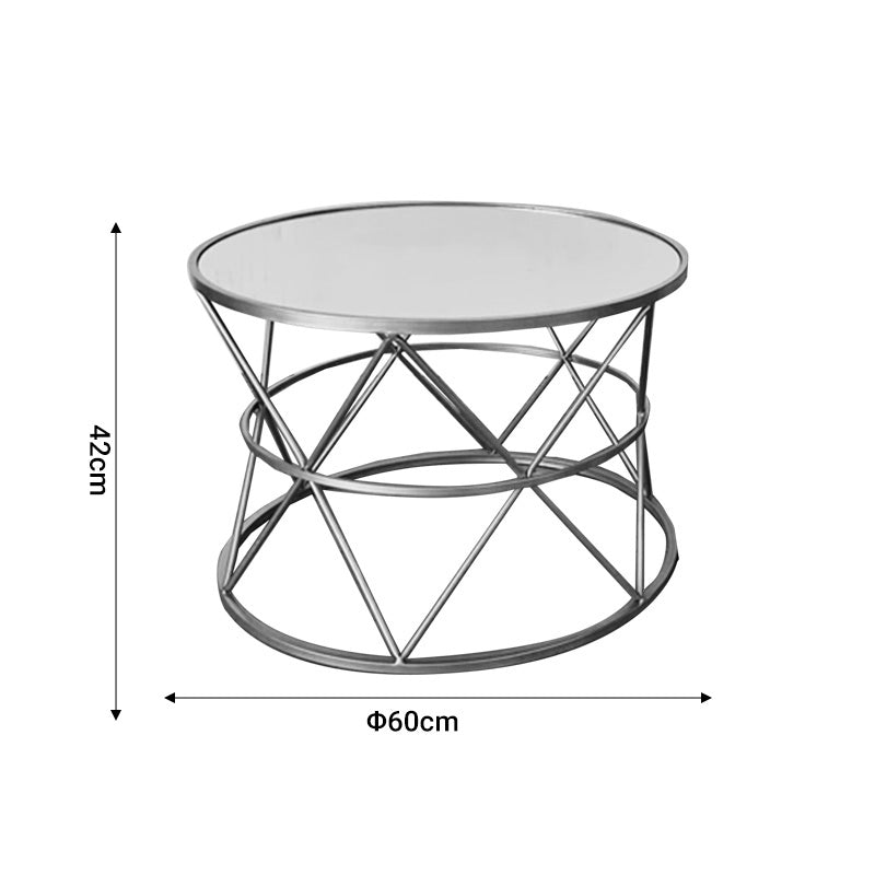 Tραπέζια Σαλονιού Pelosif Χρυσό Σετ 2 Τεμ Μέταλλο