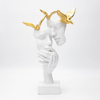 ΔΙΑΚΟΣΜΗΤΙΚΟ ΖΕΥΓΑΡΙ & ΠΕΡΙΣΤΕΡΙΑ ΠΟΛΥΡΕΖΙΝ ΛΕΥΚΟ-ΧΡΥΣΟ 22.2x11.7x33.5