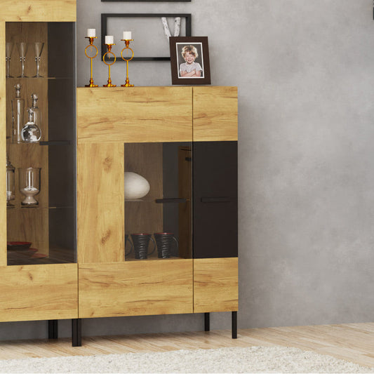 Βιτρίνα Santes Χρυσό Δρυς-Γραφίτης 90x42x134.50