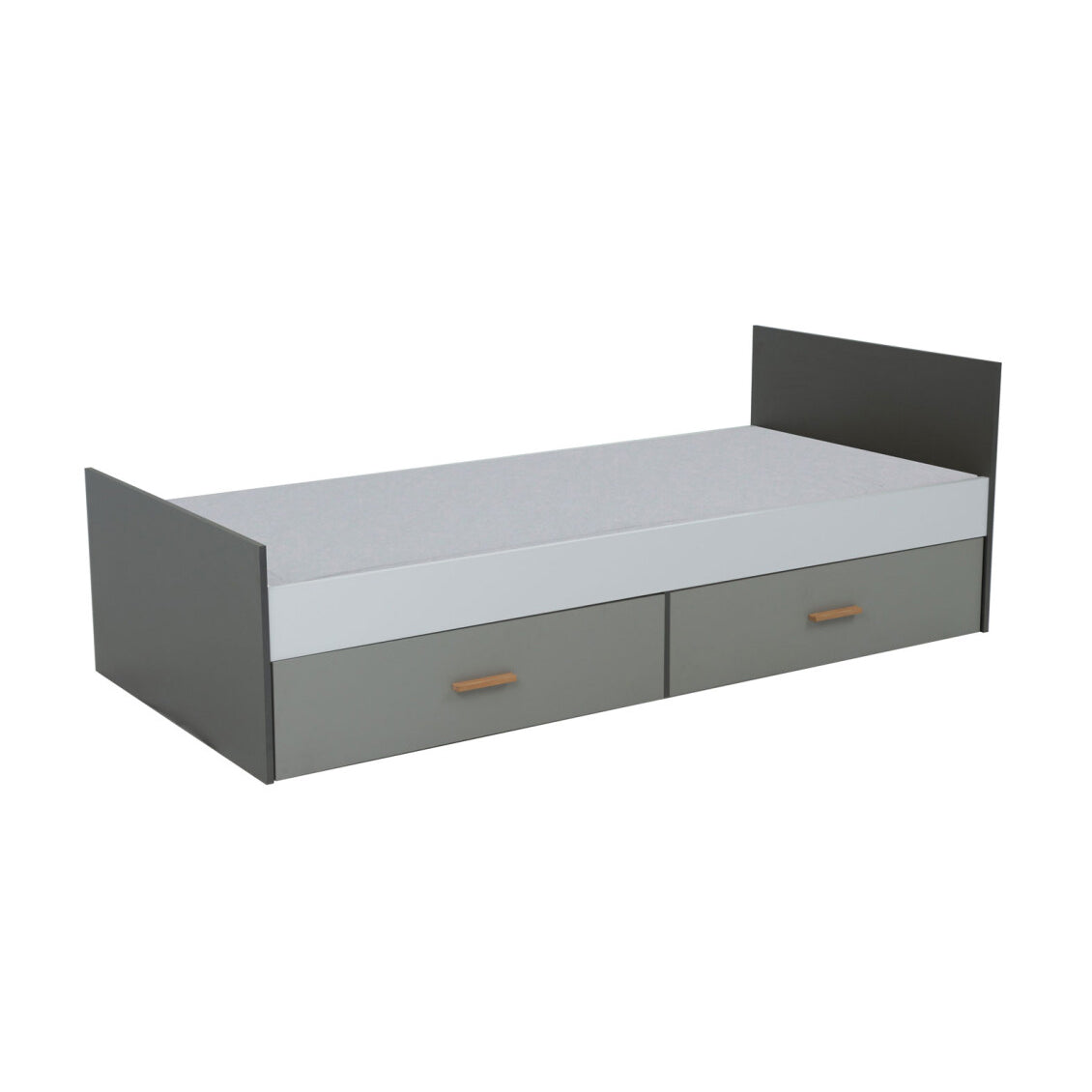 Κρεβάτι Timmy Λευκό-Γραφίτη-Γκρι Χωρίς Πάτωμα 90x200εκ