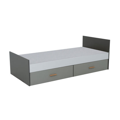 Κρεβάτι Timmy Λευκό-Γραφίτη-Γκρι Χωρίς Πάτωμα 90x200εκ