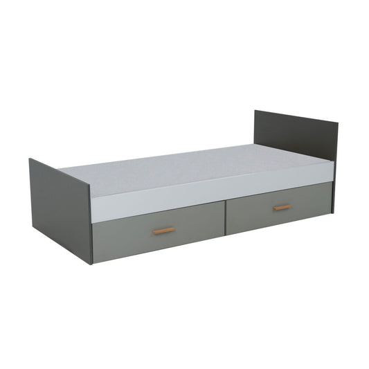 Κρεβάτι Timmy Λευκό-Γραφίτη-Γκρι Χωρίς Πάτωμα 90x200εκ