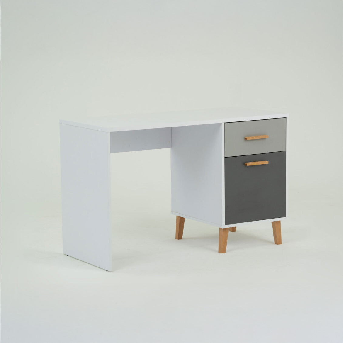 Γραφείο Timmy Λευκό-Γραφίτη-Γκρι 120x53.7x77