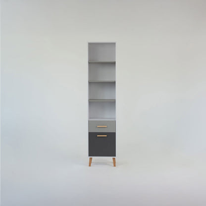 Βιβλιοθήκη Timmy Λευκό-Γραφίτη-Γκρι 46.8x36x199