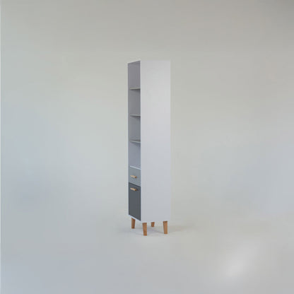 Βιβλιοθήκη Timmy Λευκό-Γραφίτη-Γκρι 46.8x36x199