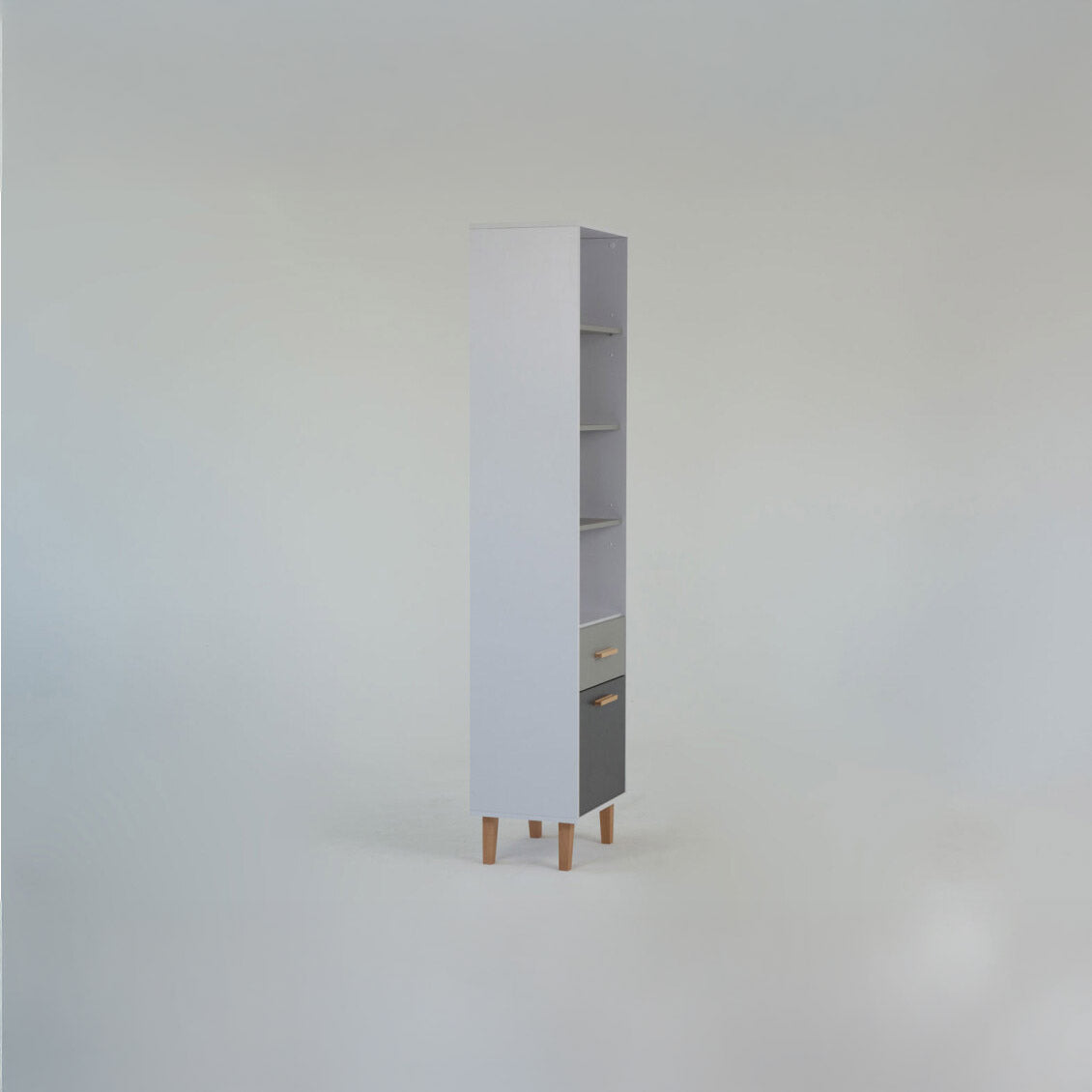 Βιβλιοθήκη Timmy Λευκό-Γραφίτη-Γκρι 46.8x36x199