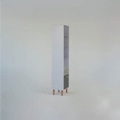 Βιβλιοθήκη Timmy Λευκό-Γραφίτη-Γκρι 46.8x36x199