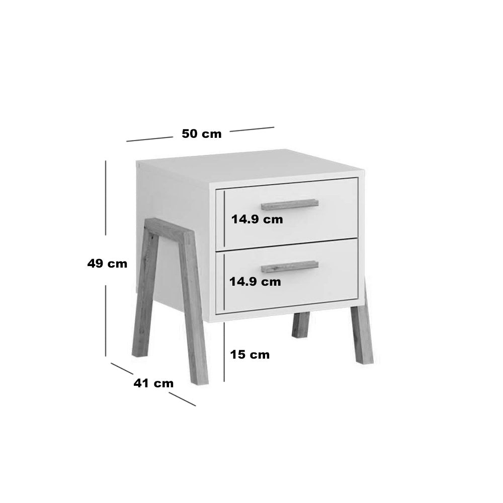 Κομοδίνο Belle Λευκό 50x41x49