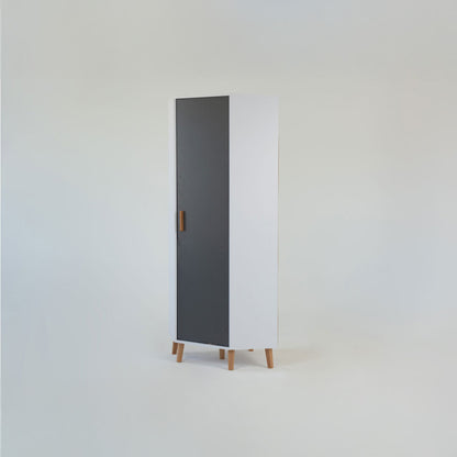 Γωνιακή Ντουλάπα Timmy Λευκό-Γραφίτη-Γκρι 71.3x71.3x199