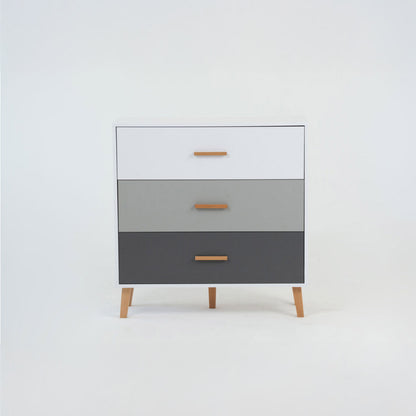 Συρταριέρα Timmy Λευκό-Γραφίτη-Γκρι 90x36x92