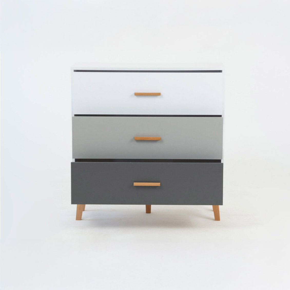 Συρταριέρα Timmy Λευκό-Γραφίτη-Γκρι 90x36x92