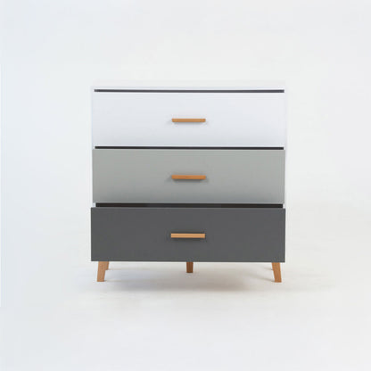 Συρταριέρα Timmy Λευκό-Γραφίτη-Γκρι 90x36x92