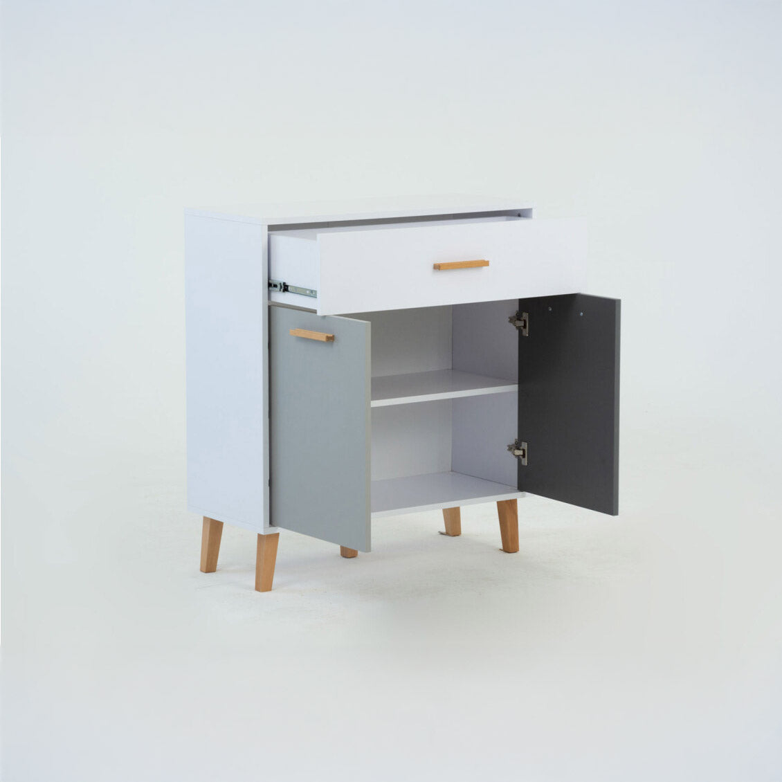 Κομότα Timmy Λευκό-Γραφίτη-Γκρι 84x36x92