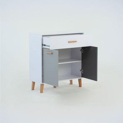 Κομότα Timmy Λευκό-Γραφίτη-Γκρι 84x36x92