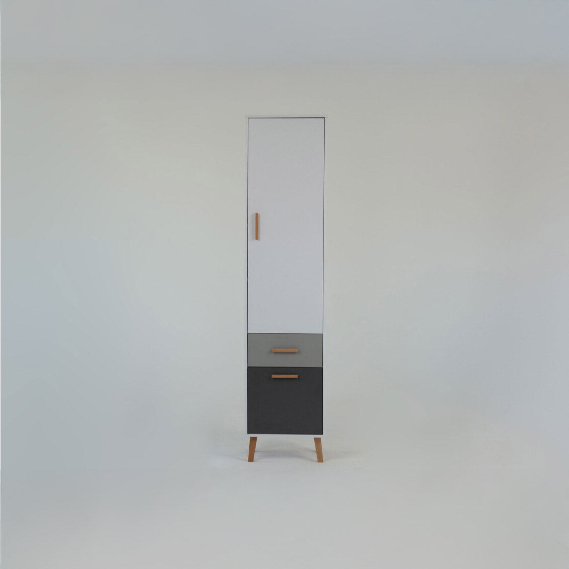 Ραφιέρα Timmy Λευκό-Γραφίτη-Γκρι 46.8x36x199