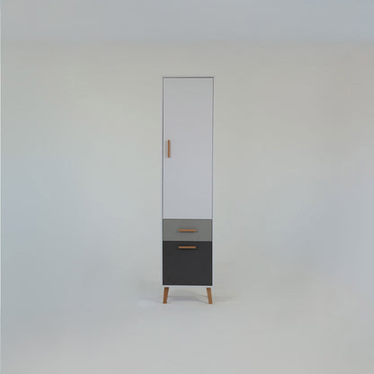 Ραφιέρα Timmy Λευκό-Γραφίτη-Γκρι 46.8x36x199
