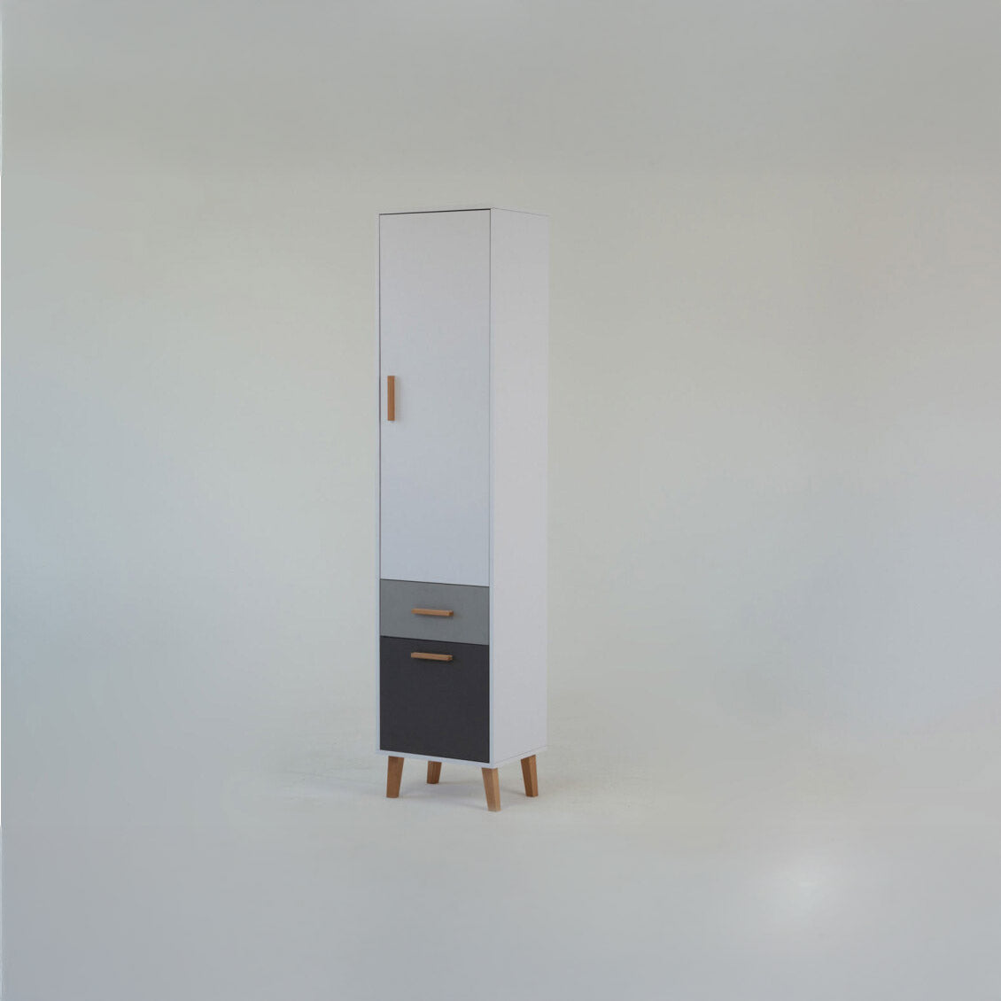 Ραφιέρα Timmy Λευκό-Γραφίτη-Γκρι 46.8x36x199