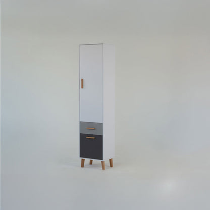 Ραφιέρα Timmy Λευκό-Γραφίτη-Γκρι 46.8x36x199