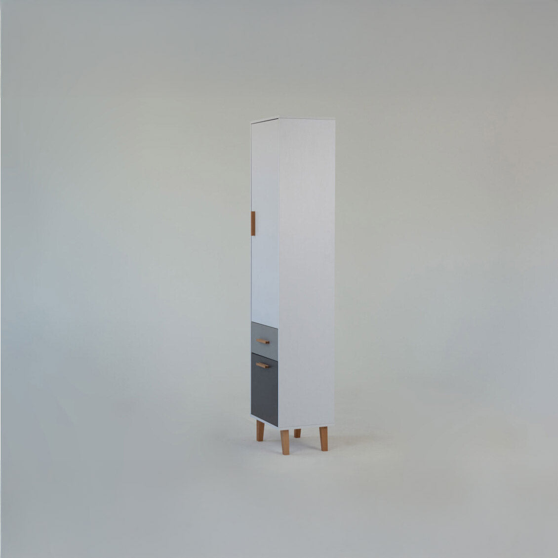 Ραφιέρα Timmy Λευκό-Γραφίτη-Γκρι 46.8x36x199