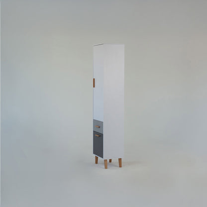 Ραφιέρα Timmy Λευκό-Γραφίτη-Γκρι 46.8x36x199