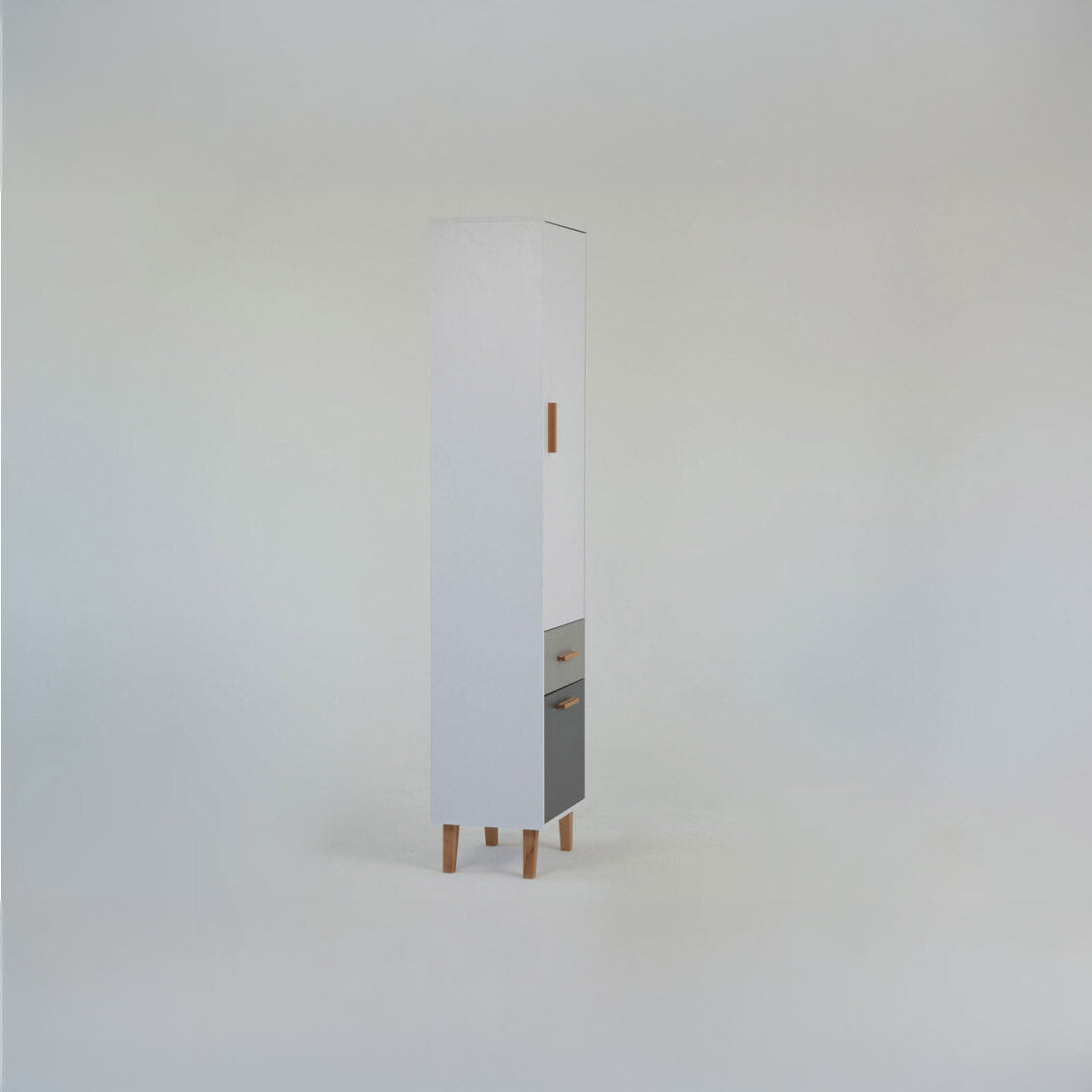 Ραφιέρα Timmy Λευκό-Γραφίτη-Γκρι 46.8x36x199