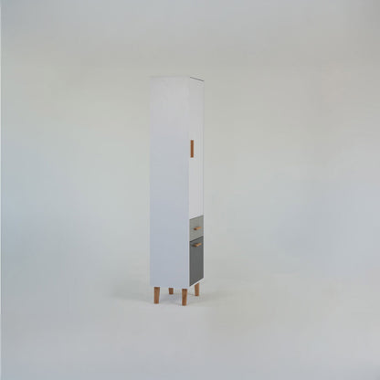 Ραφιέρα Timmy Λευκό-Γραφίτη-Γκρι 46.8x36x199