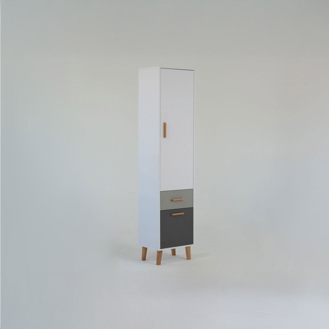 Ραφιέρα Timmy Λευκό-Γραφίτη-Γκρι 46.8x36x199