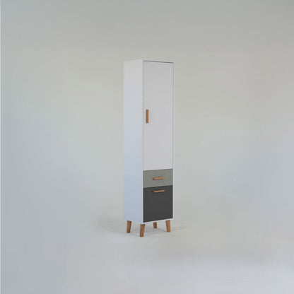 Ραφιέρα Timmy Λευκό-Γραφίτη-Γκρι 46.8x36x199