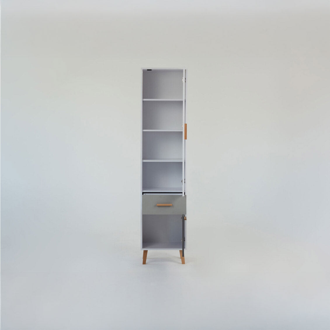 Ραφιέρα Timmy Λευκό-Γραφίτη-Γκρι 46.8x36x199