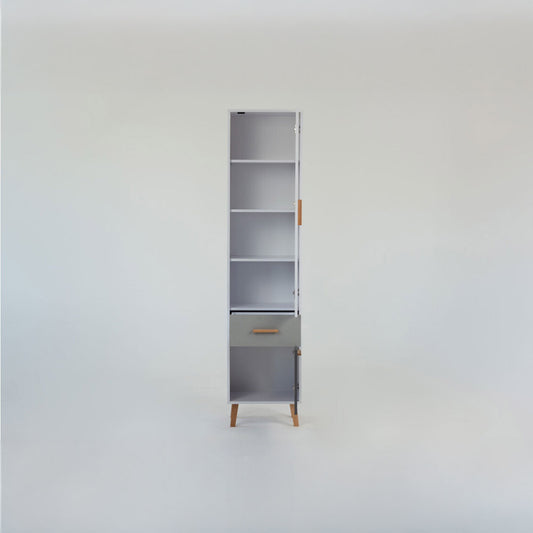 Ραφιέρα Timmy Λευκό-Γραφίτη-Γκρι 46.8x36x199