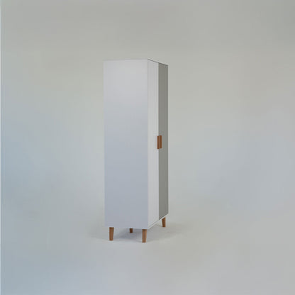 Ντουλάπα Timmy 2D Λευκό-Γραφίτη-Γκρι 90x50x199