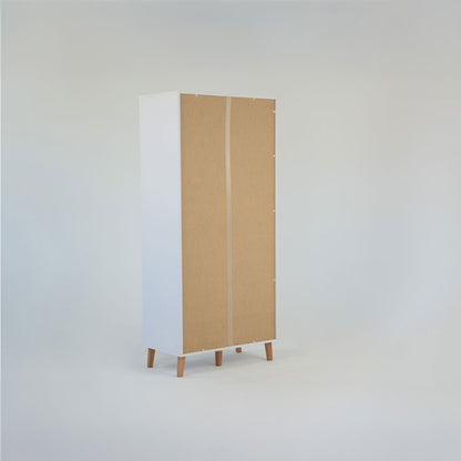 Ντουλάπα Timmy 2D Λευκό-Γραφίτη-Γκρι 90x50x199