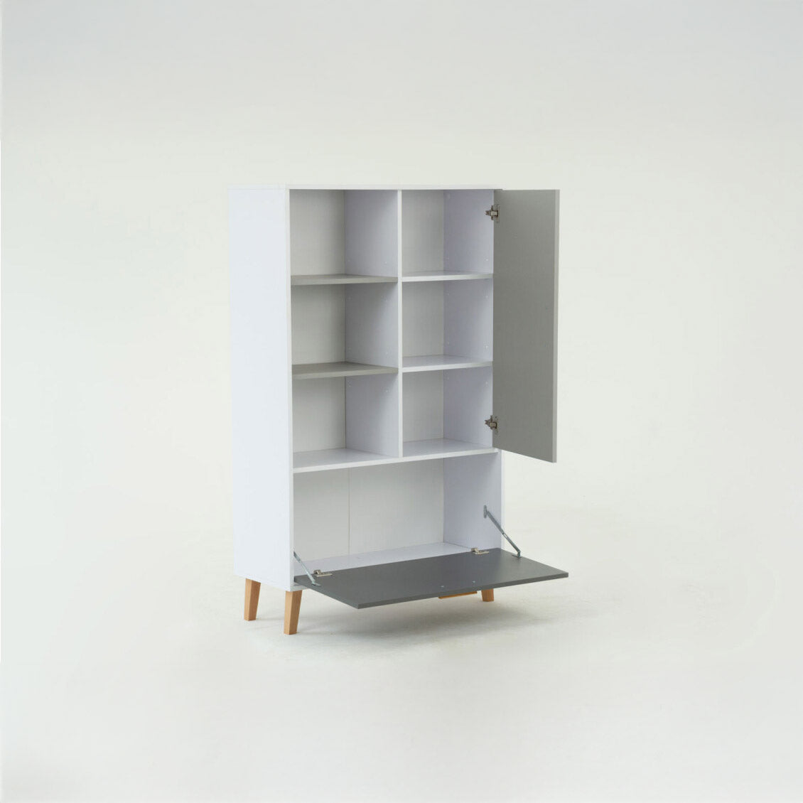 Ραφιέρα Timmy Λευκό-Γραφίτη-Γκρι 90x36x147
