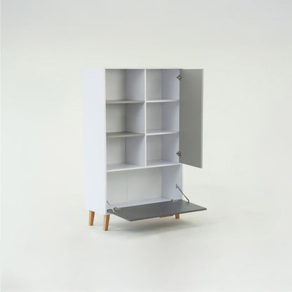 Ραφιέρα Timmy Λευκό-Γραφίτη-Γκρι 90x36x147