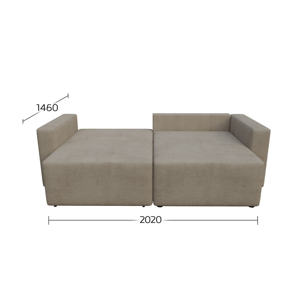 Γωνιακός Καναπές Κρεβάτι Silver με Αναστρέψιμη Γωνία Μπεζ 245x148x94