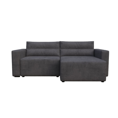 Γωνιακός Καναπές Κρεβάτι Silver με Αναστρέψιμη Γωνία Σκούρο Μπλε 245x148x94