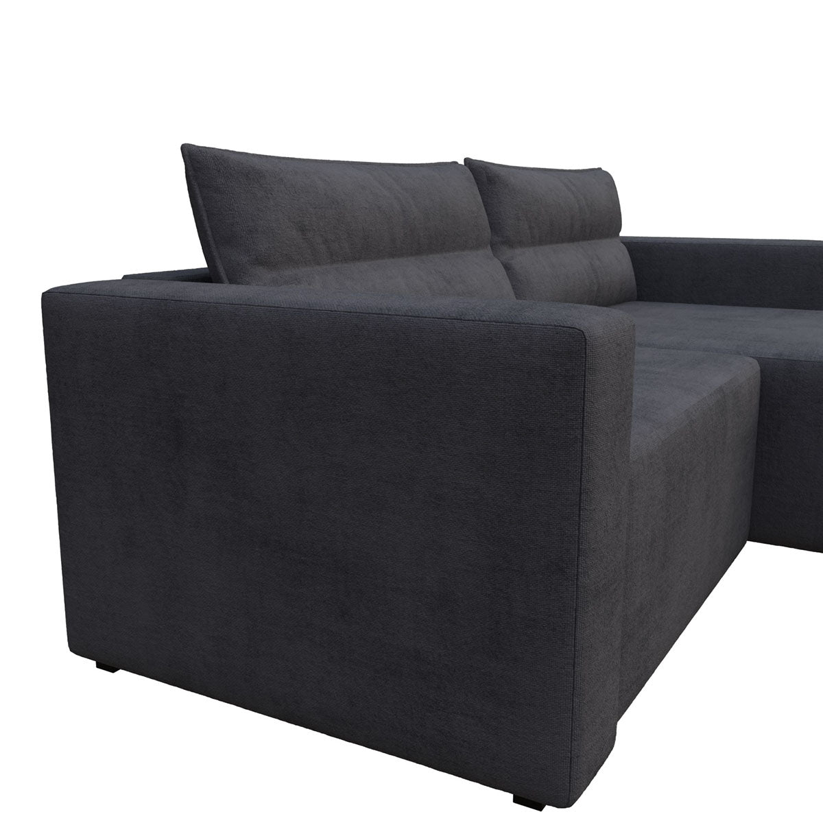 Γωνιακός Καναπές Κρεβάτι Silver με Αναστρέψιμη Γωνία Σκούρο Μπλε 245x148x94