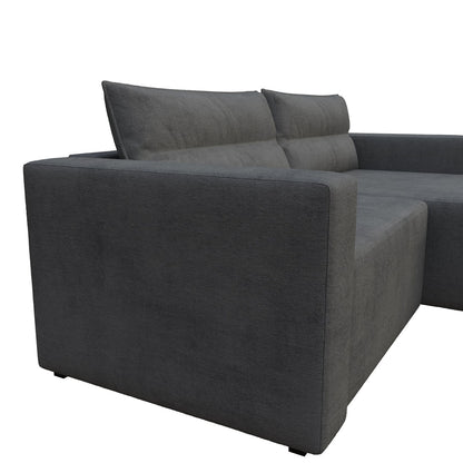 Γωνιακός Καναπές Κρεβάτι Silver με Αναστρέψιμη Γωνία Γκρι 245x148x94