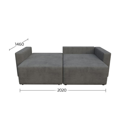 Γωνιακός Καναπές Κρεβάτι Silver με Αναστρέψιμη Γωνία Γκρι 245x148x94