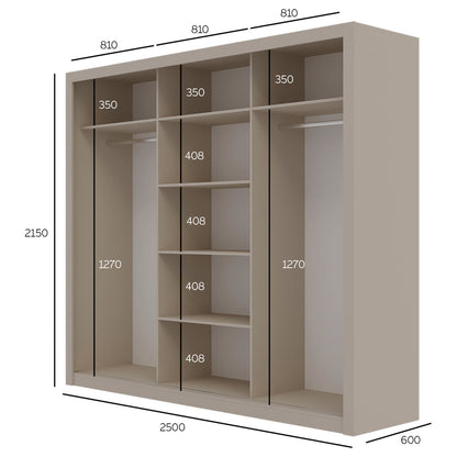 Ντουλάπα Grandio Cashmere 250x60x215