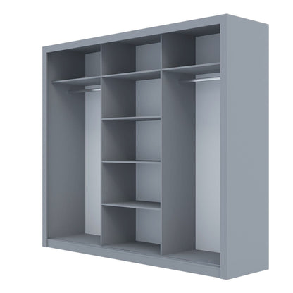 Ντουλάπα Grandio Γκρι 250x60x215